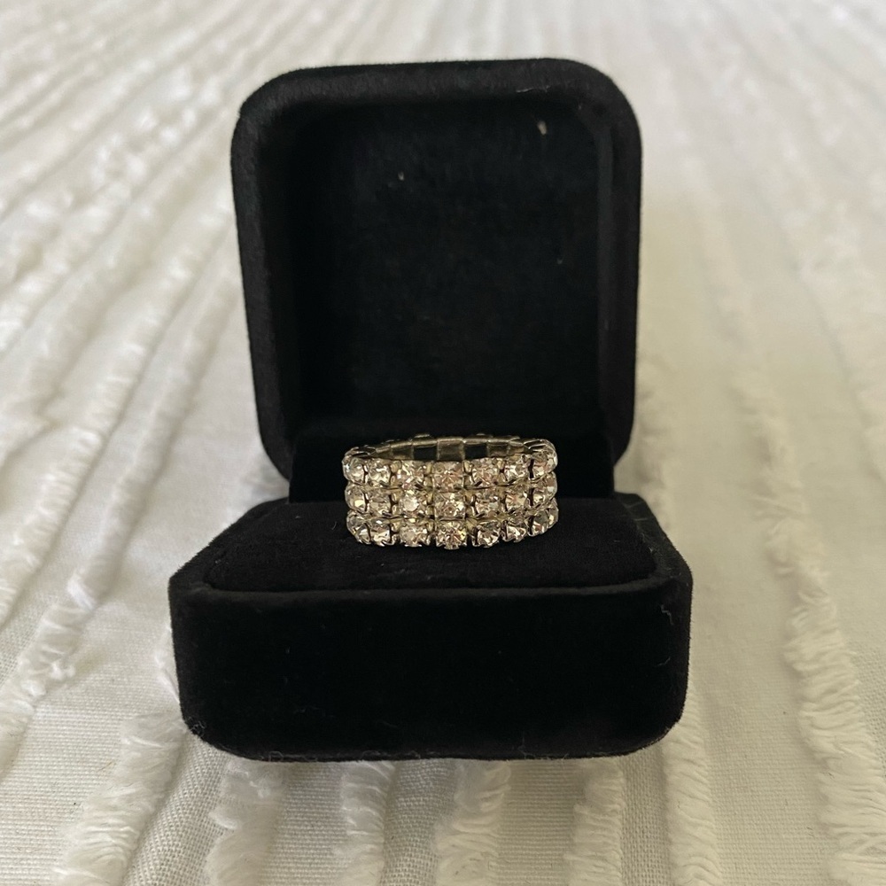 Rhinestone Diamond Bling Statement Ring size 6